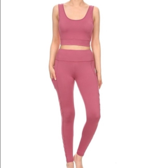 HI Waisted Athletic 2 PIECE SET BNWT HAS POCKETS!! - Picture 5 of 6